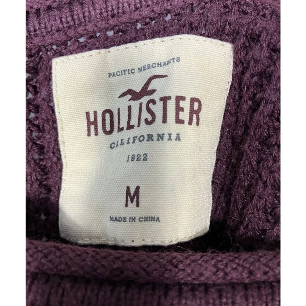 Hollister Women Purple & White Striped Knit Sweater Size Medium